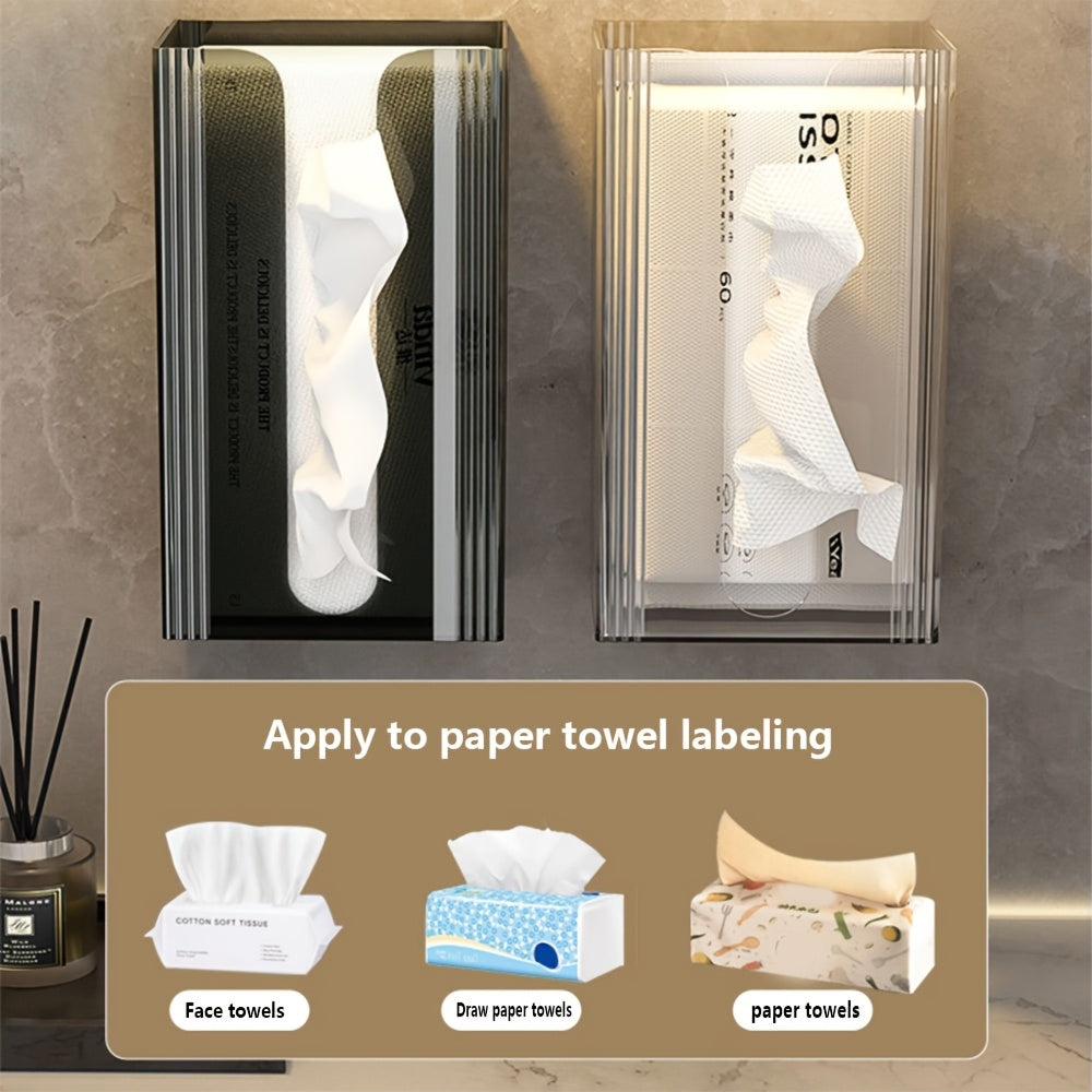 1 Delicate Transparent Tissue Box, Available in Clear Black, U-Shaped Wide Mouth Design, Suitable for Kitchen Towels, Toilet Paper, Multi-Functional Hanging Storage, Perfect Fit for Minimalist Home Furnishing And Pursuers