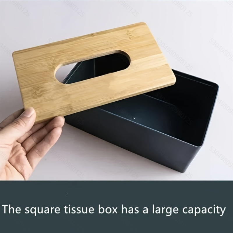 Large Capacity Square Tissue Box Holder - 1pc Plastic Rectangular Tissue Storage for Bathrooms, Living Rooms, Bedroom Countertops, Home Decor Accessories, Halloween, Christmas Decorations