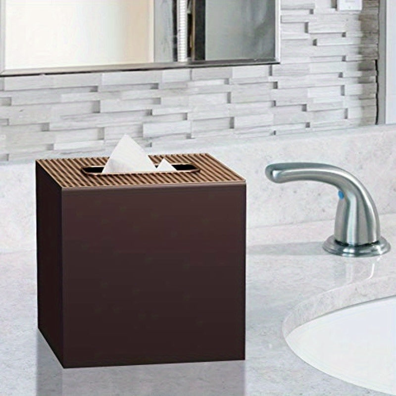 Selma Orb Boutique Tissue Box Cover Set Stainless Steel Square Facial Tissue Box Holder for Bathroom Vanity CountertopsBedroom DressersCopper orb Finish Medium