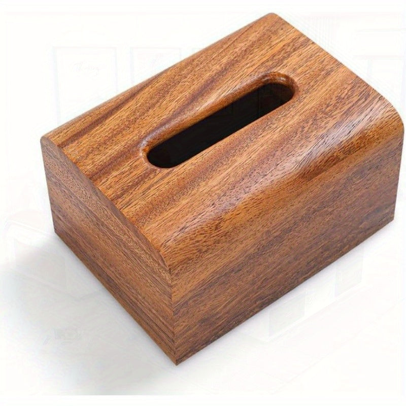 Premium Walnut Wood Tissue Box Cover 5.6x5.6x6 Wooden Box Holder with Slide Out Bottom Modern Decor Look for Bedroom Dining Table Office 100% Wood