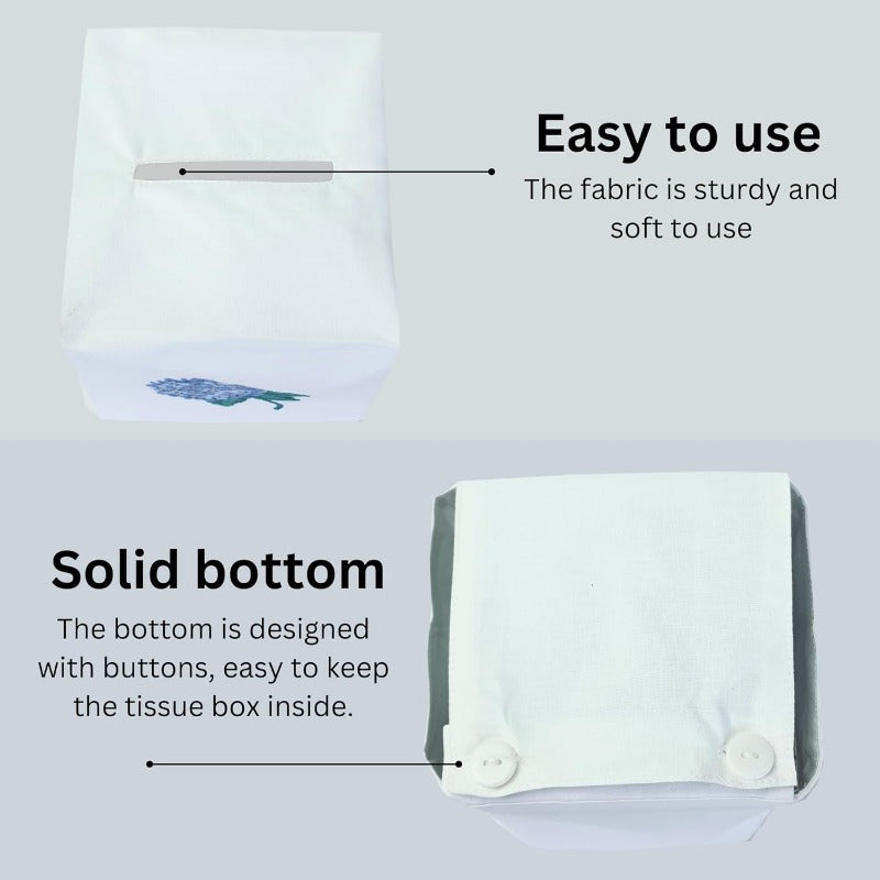 Fabric Tissue Box Cover Set of 2 Vintage Floral Embroidery Hydrangea Tissue Holder Bouquet Wrapping Bag Car Tissue Holder Tissues Box Cover Square 5.9 X 5.9 X 7 White Square Tissue Box Cover