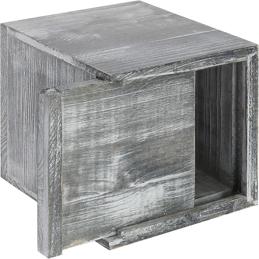 MyGift Rustic Graywashed Wood Tissue Box Holder Cover - Farmhouse Bathroom Decor with Slide-Out Refill Panel, Decorative Toilet Paper Organizer, Fits Standard Tissues, Durable Wood Construction for Home or Commercial Use, Space-Saving Design (Graywash