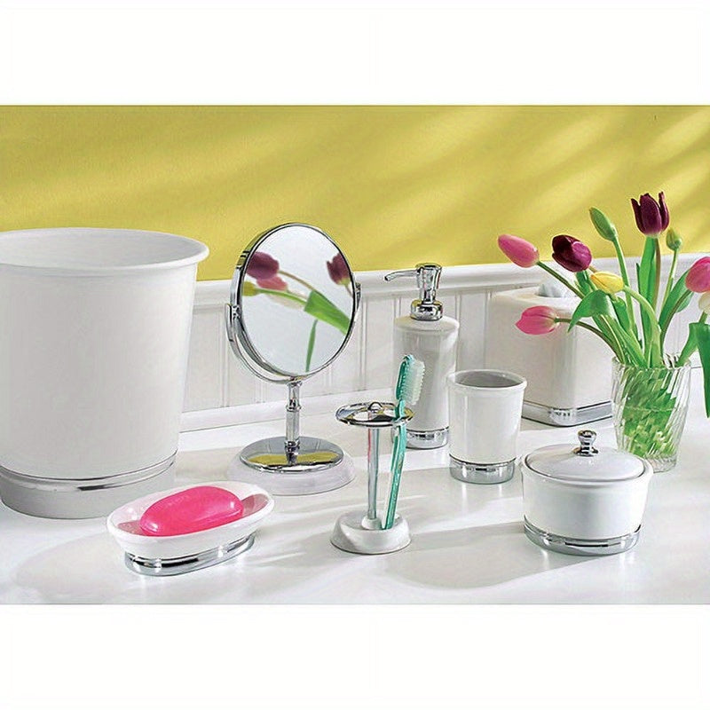 York Lyra Bathroom Tissue Box Holder - Vanity Organizer with, No Tools Needed, Modern Minimalist design, Compatible with Facial Tissues - White (5.75x5.75x5.5 Inches) - Bathroom Countertop Decor, Home Organization, Contemporary Style, Highquality