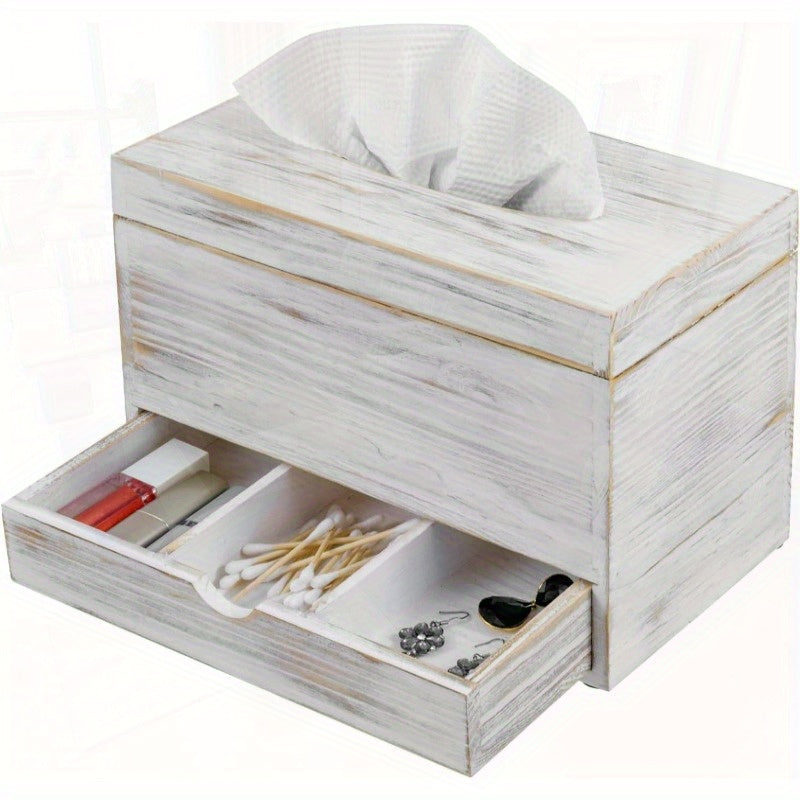 Contemporary Transparent Acrylic Tissue Holder Featuring a Pull-Out Drawer, Ideal for Storing Makeup, Cosmetics, And Bathroom Accessories on Your Vanity Countertop., Round Tissue Box Holder, Tissue Boxes for Bathroom, Small Tissue Box, Bathroom Tissue