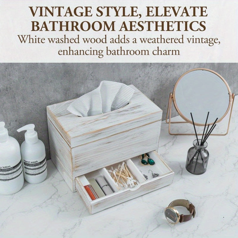 Contemporary Transparent Acrylic Tissue Holder Featuring a Pull-Out Drawer, Ideal for Storing Makeup, Cosmetics, And Bathroom Accessories on Your Vanity Countertop., Round Tissue Box Holder, Tissue Boxes for Bathroom, Small Tissue Box, Bathroom Tissue