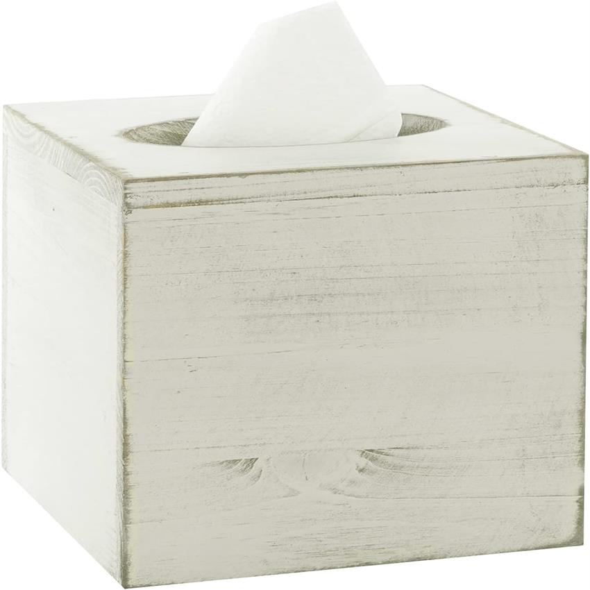 MyGift Rustic Graywashed Wood Tissue Box Holder Cover - Farmhouse Bathroom Decor with Slide-Out Refill Panel, Decorative Toilet Paper Organizer, Fits Standard Tissues, Durable Wood Construction for Home or Commercial Use, Space-Saving Design (Graywash