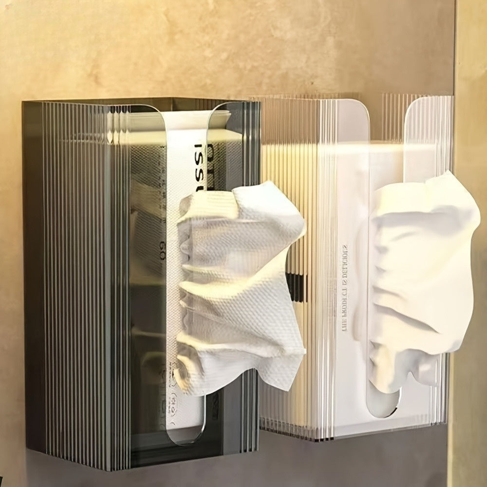 1 Delicate Transparent Tissue Box, Available in Clear Black, U-Shaped Wide Mouth Design, Suitable for Kitchen Towels, Toilet Paper, Multi-Functional Hanging Storage, Perfect Fit for Minimalist Home Furnishing And Pursuers
