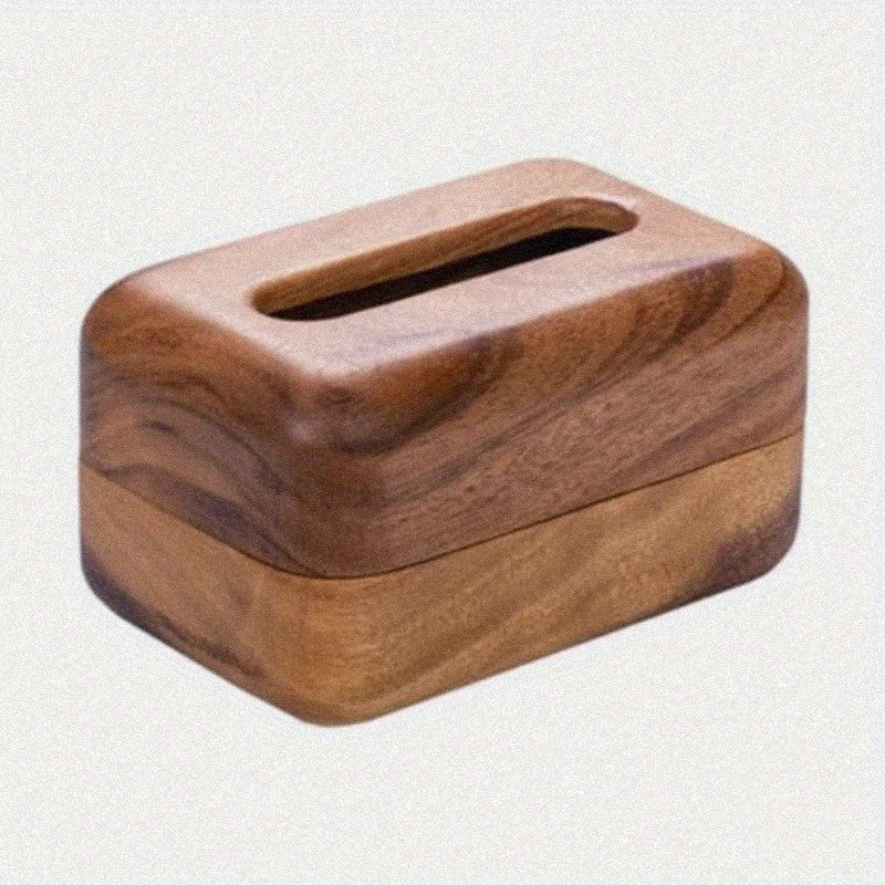 Elegant Wooden Tissue Box Cover with Handle - Round Napkin Dispenser for Home, Nightstand, or Restaurant Decor, Natural Wood Finish, Perfect for Living Room or Bathroom, Bathroom Organizer | Elegant Design | Smooth Finish, Bathroom Decor And Accessories
