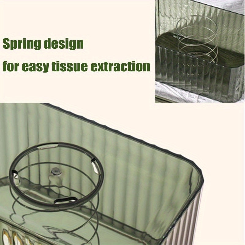 Clear Tissue Box Cover with Golden Handle - Elegant Rectangular Design for Home, Bathroom, Bedroom & Dresser - Durable & Stylish Organizer, Bathroom Organizers And Storage, Decorative Tissue Holder, Sleek Organizer, Smooth Finish